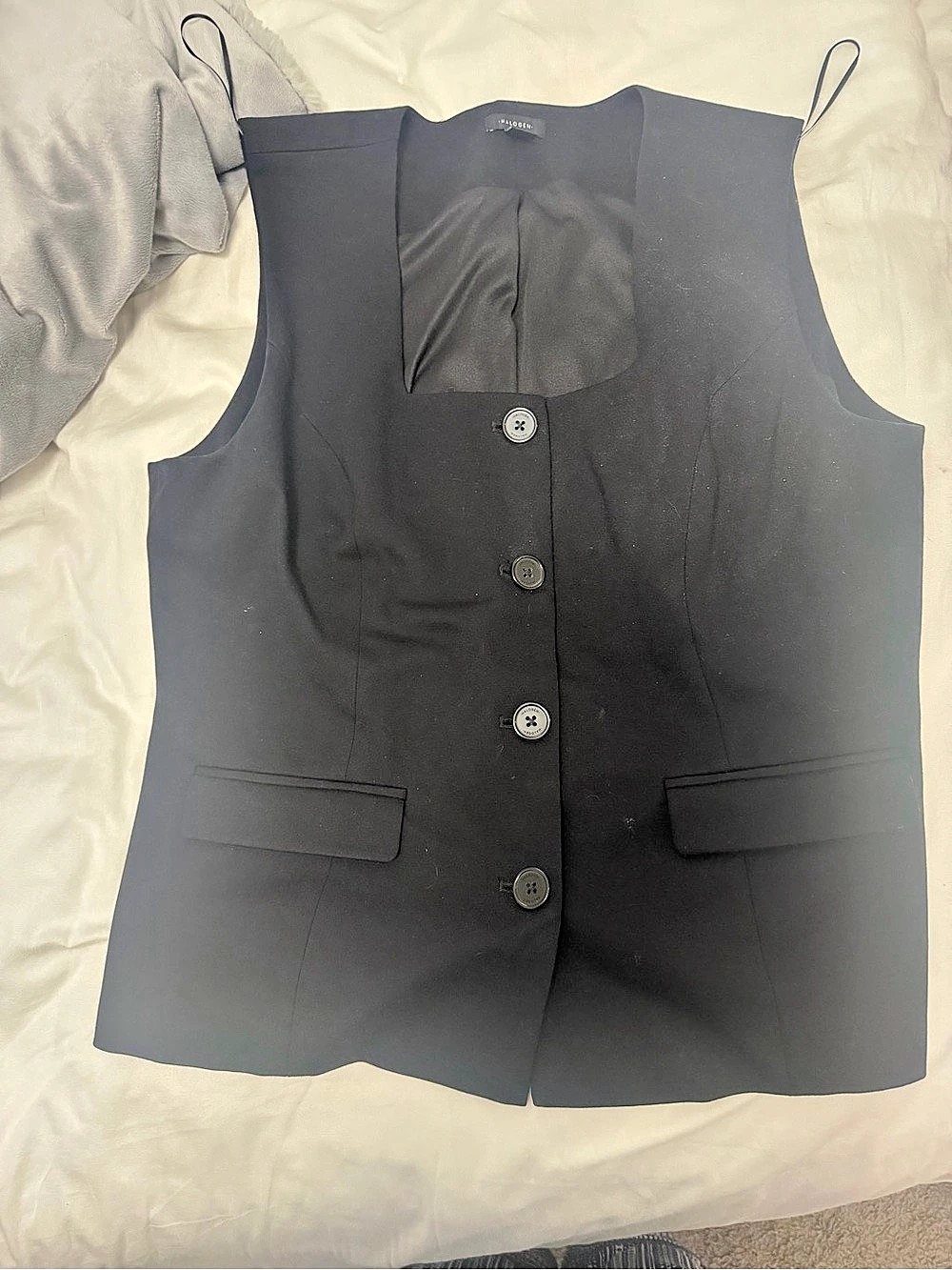 Halogen Women's Black Button Front Vest XL